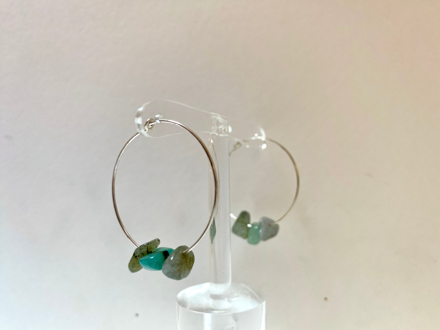 Semi Precious Gemstone Hoops