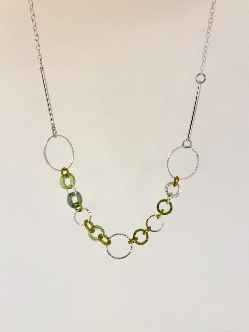 Silver and Aluminium Plated Resin Necklace