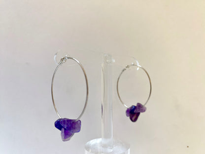 Semi Precious Gemstone Hoops